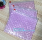 Customized Slider bubble bag, OEM Factory Price With custom Bubble Zip lockkk packaing bag, Reusable Packing Bubble Packing