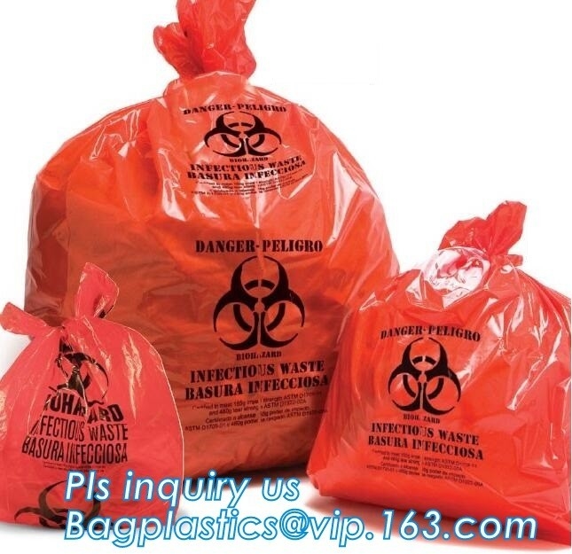 Biohazard bereiten autoklavierbare Biohazard-Taschen auf Rolle farbigem medizinischem Abfall auf